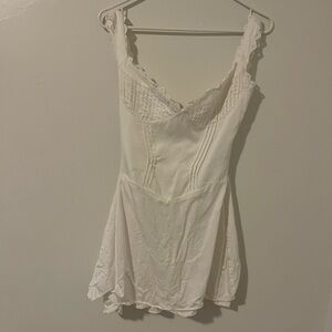 White eyelet corset dress